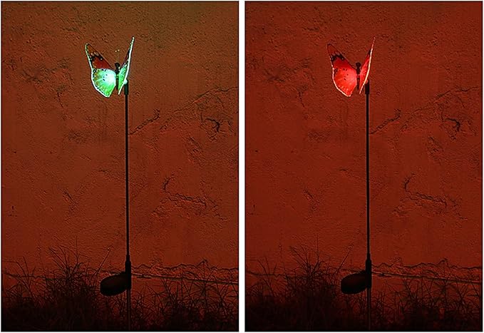 Solar Lights, RGB Color Changing LED Outdoor with Light Sensor and On Off Switch, Solar Pathway Lights for Lawn Patio Yard Landscape Decor