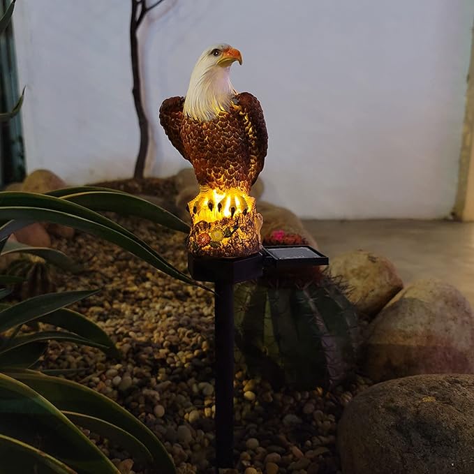 TREETDOBV Outdoor Solar Garden Lights Eagle Figurine Solar Pathway Lights Waterproof Solar Lights Outdoor Waterproof Courtyard Decorative Floor Insert Light for Patio Yard Art Decoration(#1)