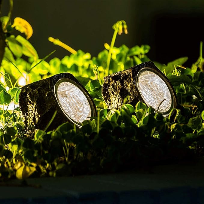 EiGreen Solar Garden Rock Lights Outdoor, 2 Pack 10 LED Waterproof Solar Powered Rock Light,Yard Landscaping | Lumora