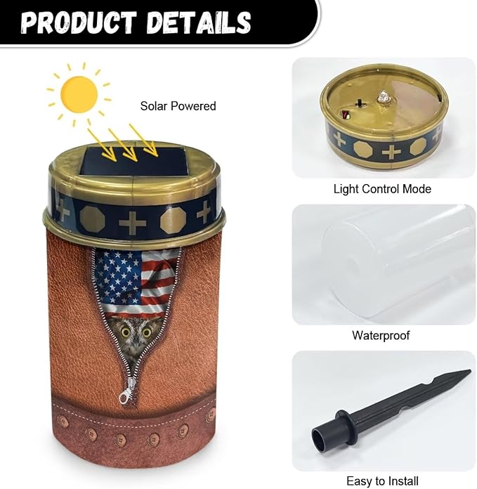 Zipper Print Solar Garden Light Outdoor Waterproof Solar Garden Light Solar Lights for Outside Yard Path Walkway Driveway Solar Garden Lights Yard Pathway Garden Decor