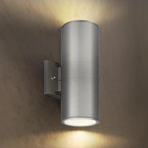 ASD 2 Light Outdoor Wall Light Fixture | 120W E26 Socket 120V ETL Cylinder Up Down Lights | LED/CFL/Incandescent | Lumora