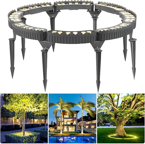 Outdoor Led Garden Lights, Courtyards Ring Tree Light, Aluminum Landscape Spotlights for Trees, Easy to Use(White | Lumora