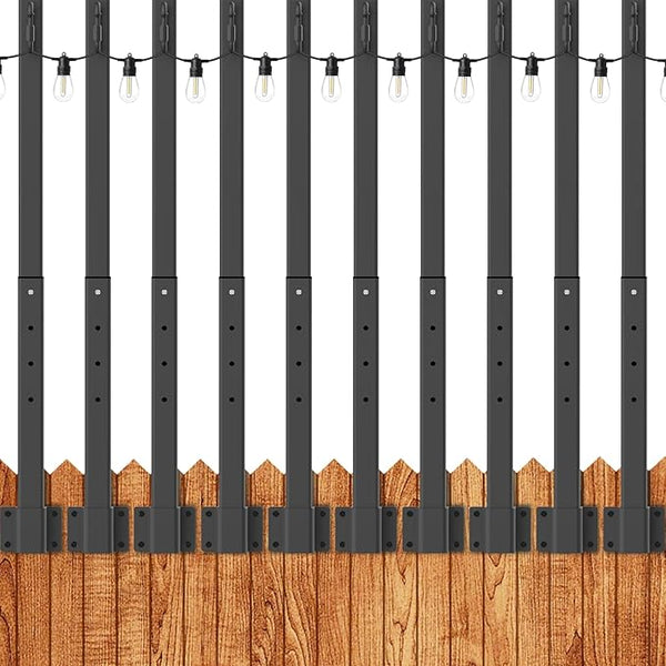 LETIANPAI 2.8Ft String Light Poles 10 Pack,Light Poles for Outside Lights,Outdoor with Fence Brackets Hanging | Lumora