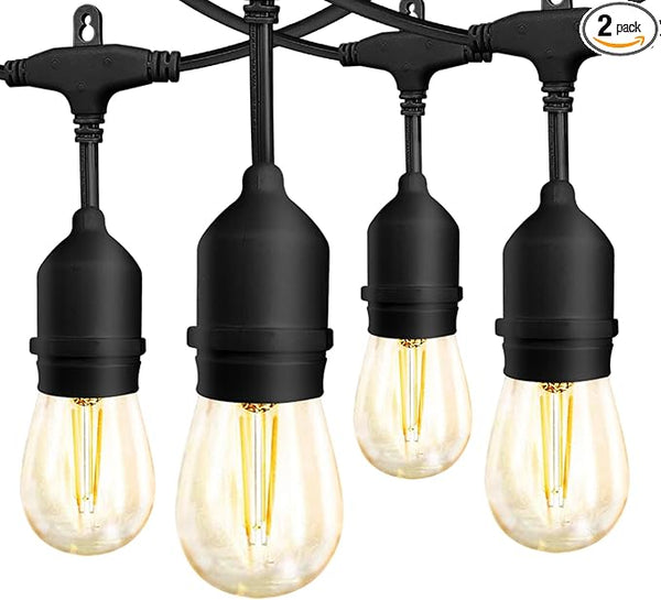 Banord Outdoor String Lights Commercial Grade 96ft Waterproof with 30 S14 Shatterproof Dimmable LED Bulbs, Heavy | Lumora