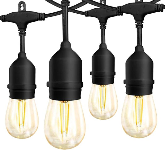 Banord 48FT Outdoor String Lights and 4 Pack LED Pathway Lights Bundle