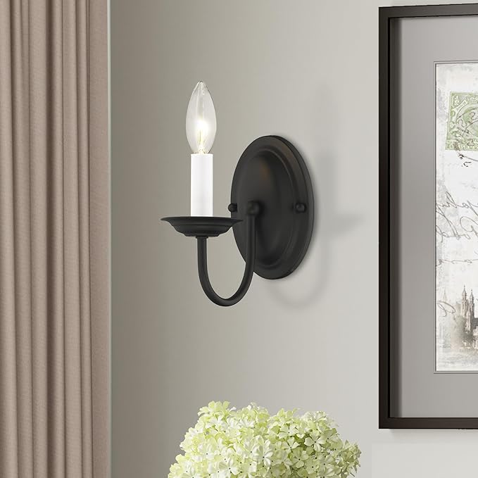 Livex Lighting 4151-04 Home Basics 1 Light Black Wall Sconce