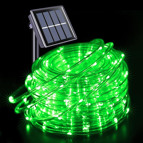 JMEXSUSS Green Halloween Solar Lights, 66 ft 200 LED Rope Lights Outdoor Waterproof, PVC Tube Green Christmas | Lumora