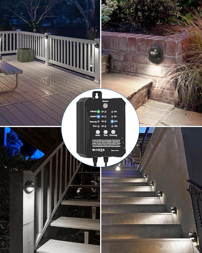 HIBOITEC Low Voltage Deck Lights Kit with Transformer Photocell Sensor and Timer IP67 Waterproof Fence Lights UL | Lumora
