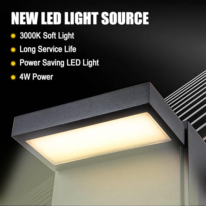 Nigaut Dusk to Dawn Porch Light with GFCI Outlet,Modern LED Outdoor Wall Light with Outlet Built-in,3000K Warm Yellow Outdoor Sconce, Wall Mount External Security Light(2 Pack)