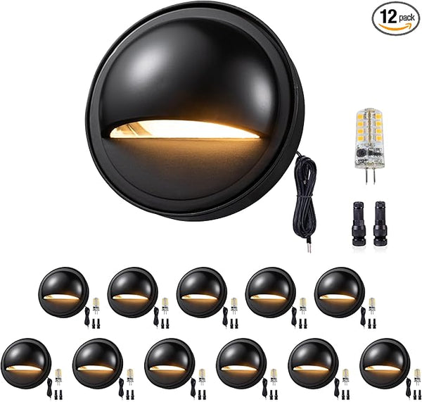 Gardenreet Landscape LED Step Lights - Solid Brass Low Voltage Deck Light, Outdoor 12V Hardwired IP65 Waterproof | Lumora