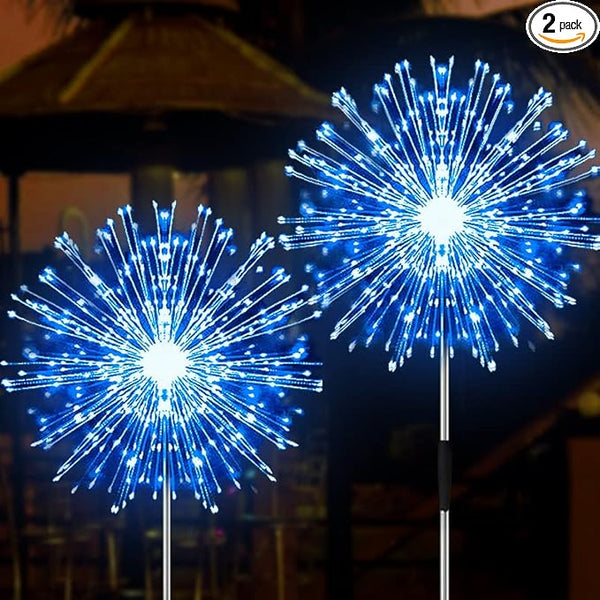 JJGoo Solar Firework Lights, 2 Pack 150 LEDs 2 Lighting Modes Solar Lights Outdoor Waterproof for Garden Patio | Lumora