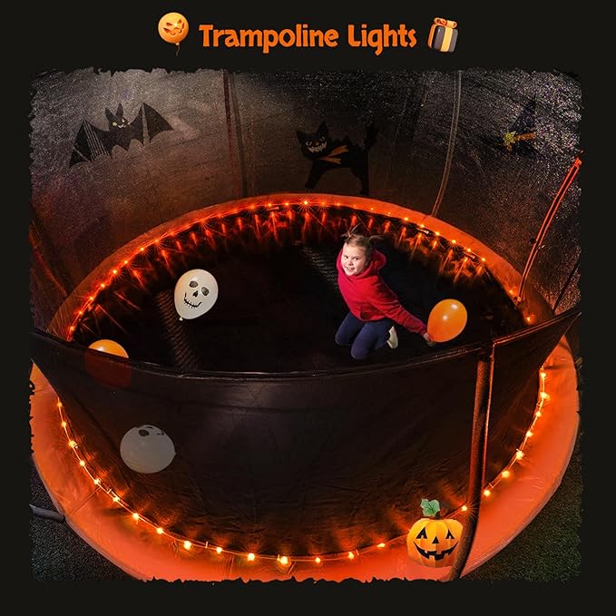 JMEXSUSS Orange Halloween Solar Lights, 66 ft 200 LED Rope Lights Outdoor Waterproof, PVC Tube Orange Christmas | Lumora