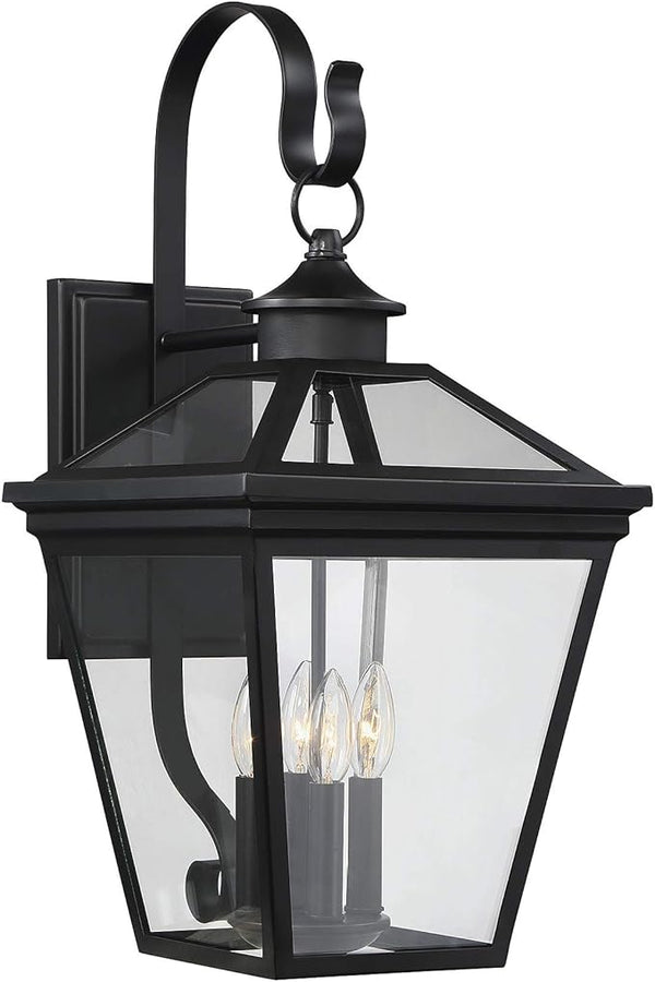 Savoy House 5-142-BK Ellijay Modern Farmhouse Rustic Clear Glass Outdoor Wall Lantern, 4-Light 160 Total Watts, 26" | Lumora