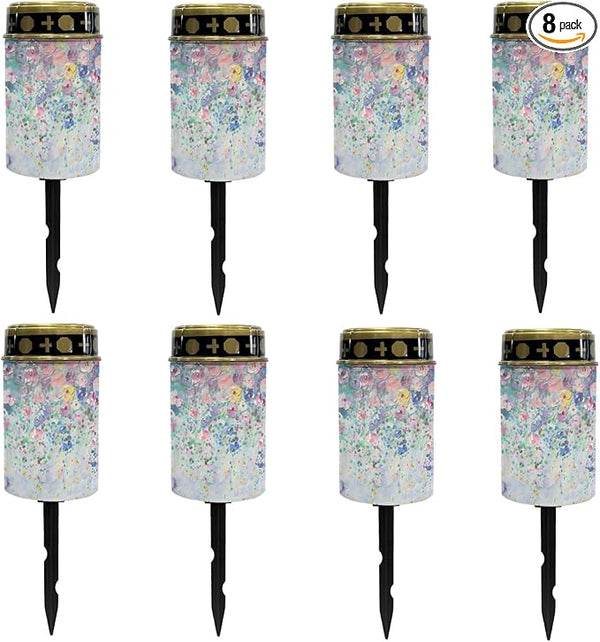 Blue Flower Outdoor Lanterns Waterproof Solar Garden Lights Flameless Solar Pathway Lights for Outside Landscape | Lumora