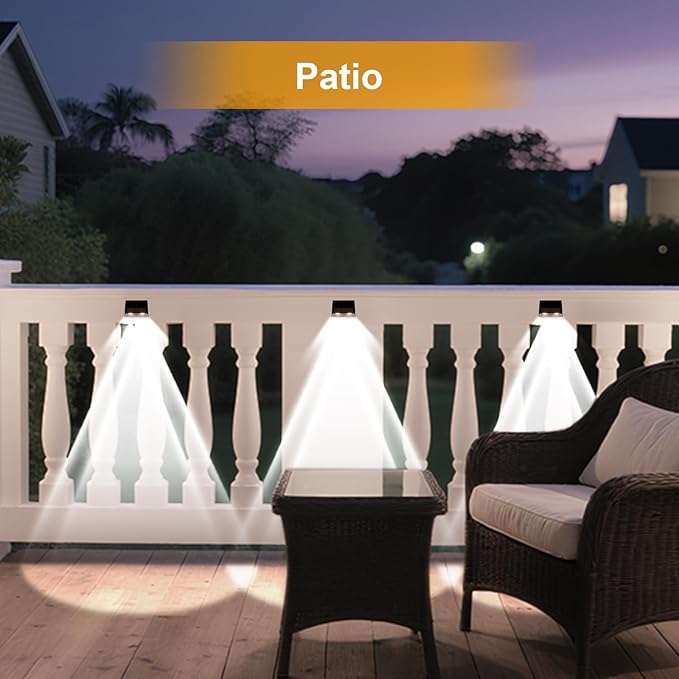 Super Long Lasting Solar Fence Lights Outdoor,Deck Lights Waterproof,Perfect for Winter and Rainy Days,Dusk to Dawn High Brightness Solar Lighting for Wall,Step,Yard,Patio,Backyard(12 Pack,Brown)