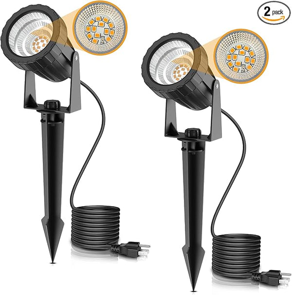 L LOHAS LED 12W Dusk to Dawn Outdoor Lighting, Auto On/Off 3000K Landscape Outdoor Spotlight, IP66 Waterproof Plug | Lumora
