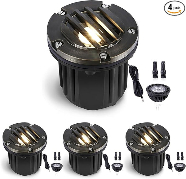 Gardenreet Well Lights Landscape LED - Brass Replaceable Bulb Low Voltage Ip65 In-Ground - Outdoor Path Light | Lumora