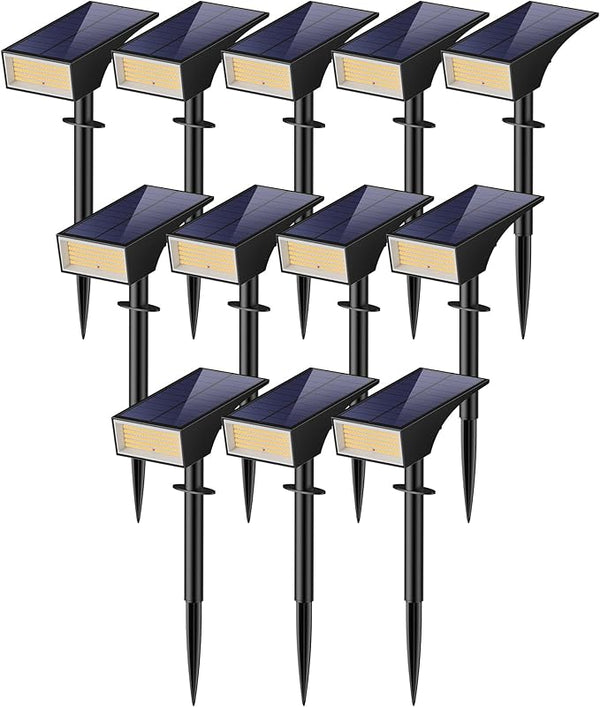 Koicaxy Solar Lights Outdoor Waterproof 12 Pack IP65, 100 LEDs 4 Light Modes, Higher Charging Efficiency, Auto | Lumora
