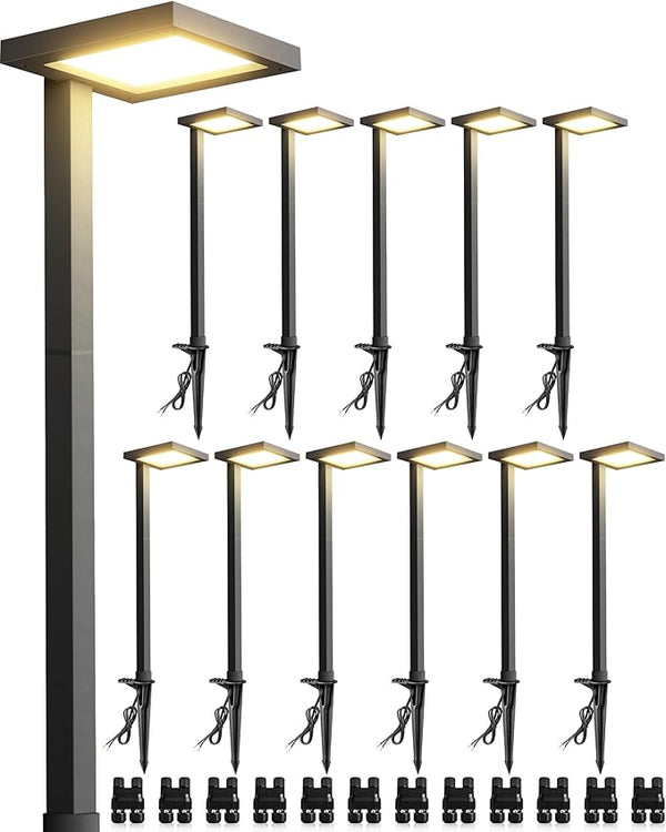 SUNVIE 5W Anti-Glare Low Voltage Pathway Lights Wired 12-24V LED Landscape Path Lights 3000K Cast-Aluminum | Lumora