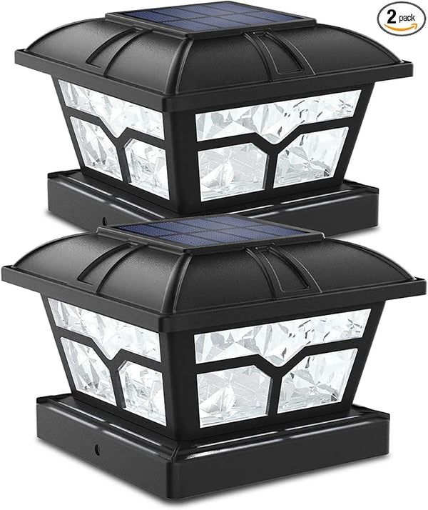 SIEDiNLAR Solar Post Cap Lights Outdoor 2 Color Modes 8 LEDs for 4x4 5x5 6x6 Posts Fence Patio Deck Decoration Warm | Lumora