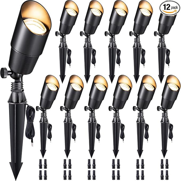 Gardenreet LED Spot Light Outdoor - Die-Cast Brass 12V Uplighting Waterproof, Low Voltage Landscape Lights Metal | Lumora