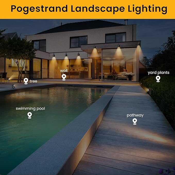 Low Voltage Landscape Lighting,10 Pack Outdoor LED Landscape Spotlights with Transformer 27V Garden Lights Pathway | Lumora