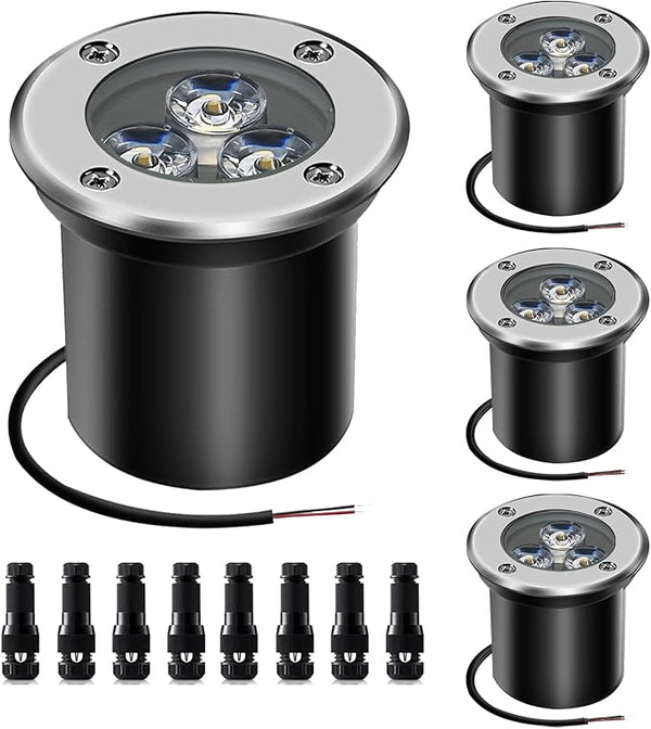 Low Voltage In-ground Lights LED Well Light Landscape Light with Connectors 3W 12V 24V Waterproof IP67 Pathway | Lumora