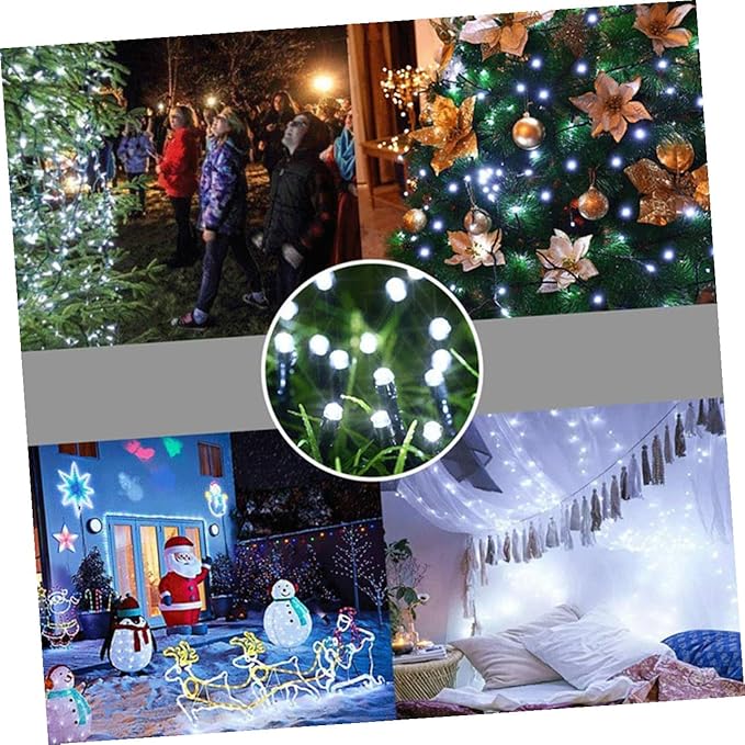 2 Sets Solar Powered Outdoor LED String Lights Beads Fairy Lights for Garden Patio Xmas Wedding Party Decor Warm | Lumora
