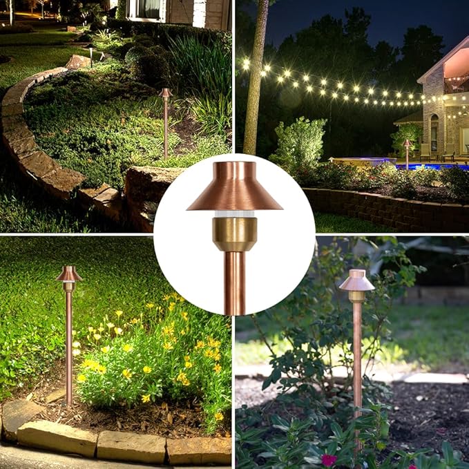 LED Pathway 130 Landscape Light - 12V Solid Copper Low Voltage 4W G4 LED Light Bulb Warm White Included Outdoor | Lumora
