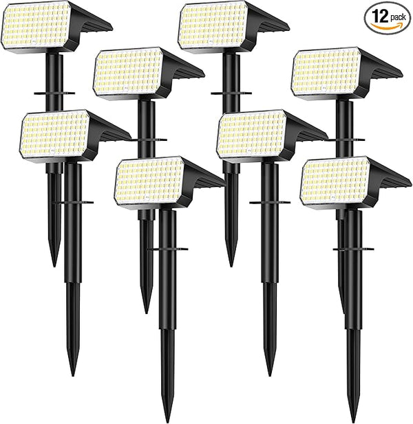 LANSOW Solar Spot Lights Outdoor Waterproof IP67, (8 Pack/90 LED/4 Modes) Solar Landscape Spotlights, 2-in-1 Solar | Lumora