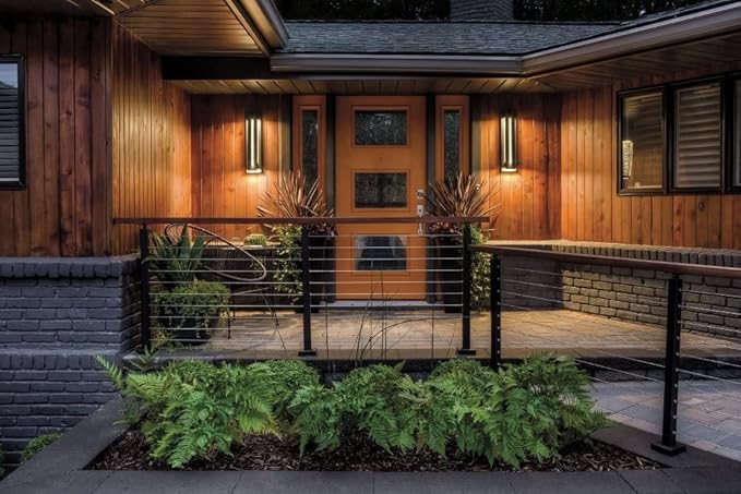 Kichler River Path 23" LED Outdoor Wall Light in Olde Bronze®, 1-Light Contemporary Exterior Wall Sconce with Clear | Lumora