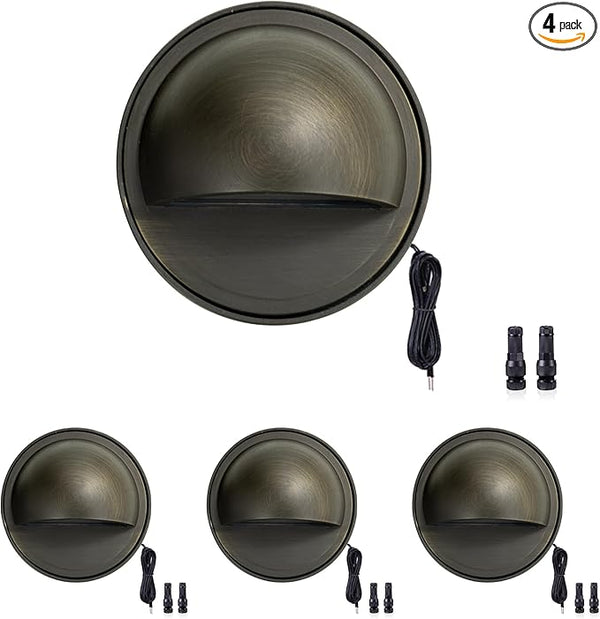 Gardenreet Low Voltage Deck Lights - Solid Brass Landscape Step Lights LED, 12V Hardwired IP65 - Outdoor Path Light | Lumora