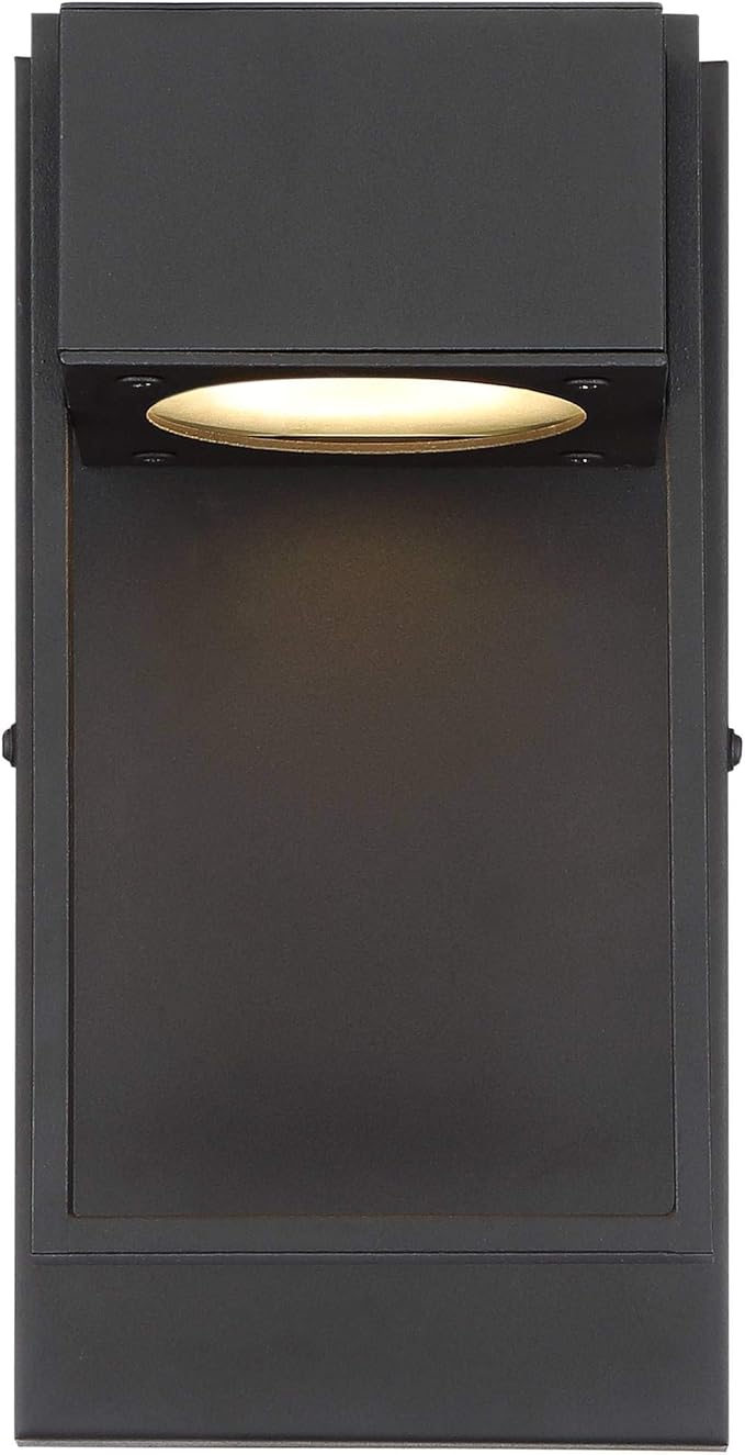 Possini Euro Design Pavel Modern Sconce Outdoor Wall Light Fixture LED Textured Black Metal 9 1/2" Crystal | Lumora