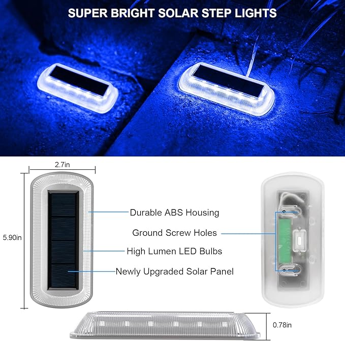 T-SUN Solar Deck Lights Outdoor Waterproof, Deck Lights Solar Powered, Driveway Marker Light for Fence Front Door | Lumora