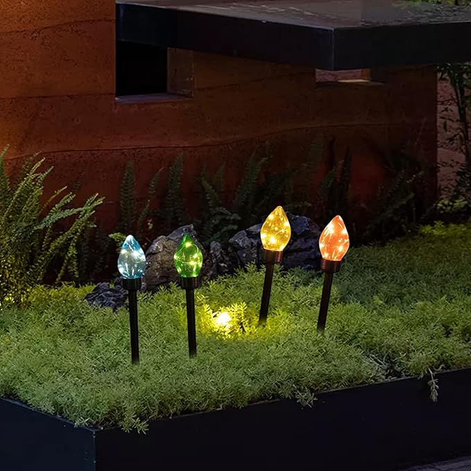 Solar Christmas Lights,Solar Christmas Decor | Outdoor Pathway Garden Lights - for Lawn Patio Front Door Porch | Lumora