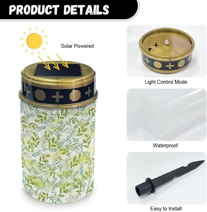 ZOUTAIRONG Green Vine Solar Light for Cemetery Grave Solar Garden Lights Landscape Lighting Solar Pathway Lights Outdoor Cemetery Solar Lights for Grave Solar Lights for Cemetery Gravesite