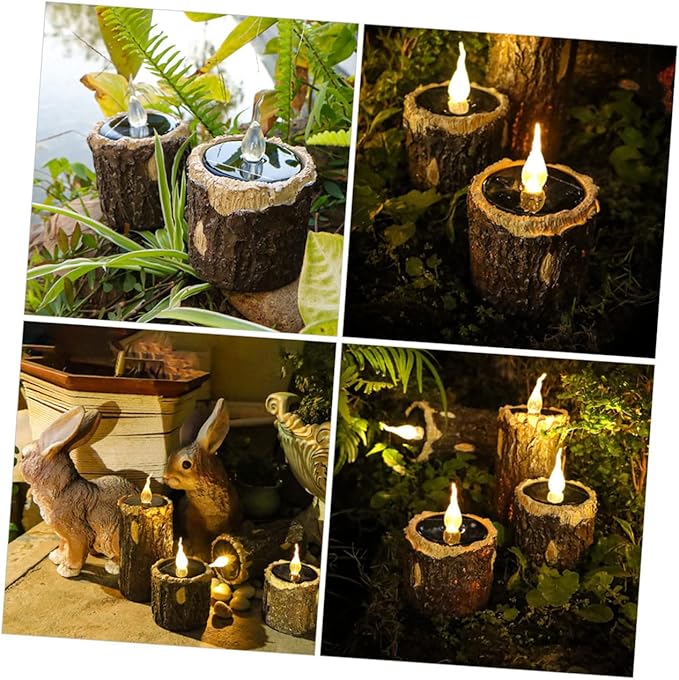 SUPVOX Solar Stump Lamp Led Outdoor Decorative Light for Garden Pathway Easy Installation Solar-Powered Landscape Light for Patio Lawn and Courtyard