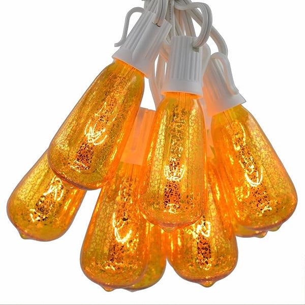 Hometown Evolution, Inc. Gold Outdoor Patio String Lights (10 ft, ST40 Gold Bulbs - White Wire) | Lumora