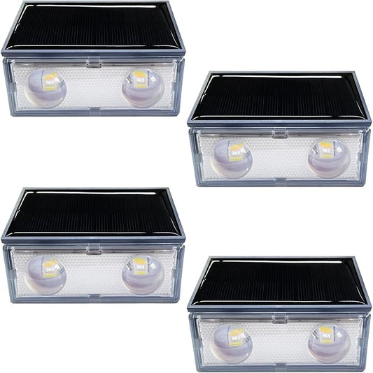 (4 Pack) Solar Wall Lights Outdoor,Warm White Colorful,Cordless,Waterproof IP65,0.6W PV Panel,Up Down Lamp Bright Wall Sconce Deck for Exterior Wall Garage Vila Garden Yard Balcony Patio Cafe Bar