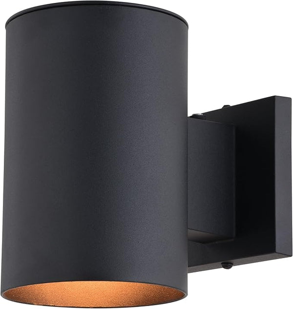 VAXCEL Chiasso 7.25 in. H 1-Light Textured Black Dusk to Dawn Sensor Outdoor Wall Sconce Rust-Resistant Aluminum | Lumora