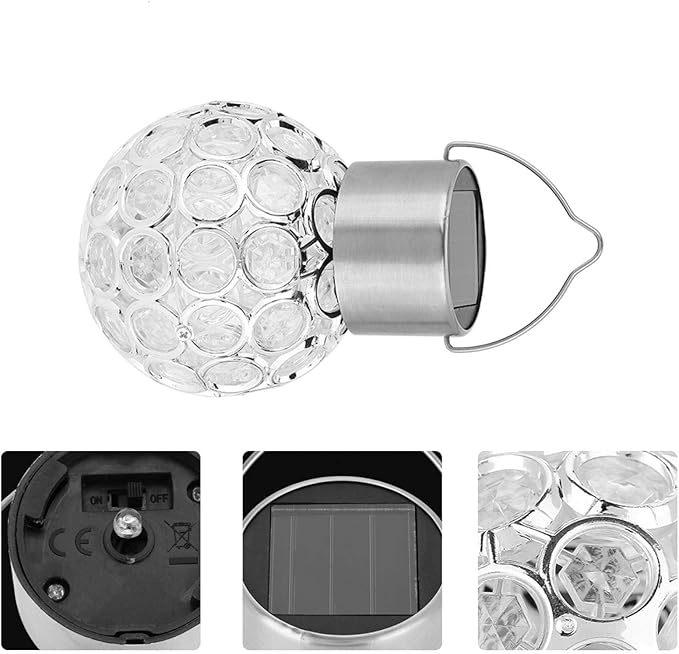 Estink Hanging Decorative Solar Light Solar Ball Garden Hang Outdoor Landscape Color Change LED Lamp Walkway Light White for Garden Yard Fence Christmas Decoration(Pure White)