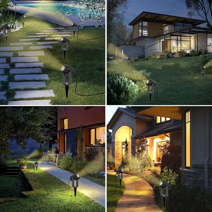 Outdoor Landscape Lighting, 10 Pack Low Voltage LED Landscape Lights,3W 27V Garden Pathway Outdoor SpotLights IP65 Waterproof 3000K Warm White