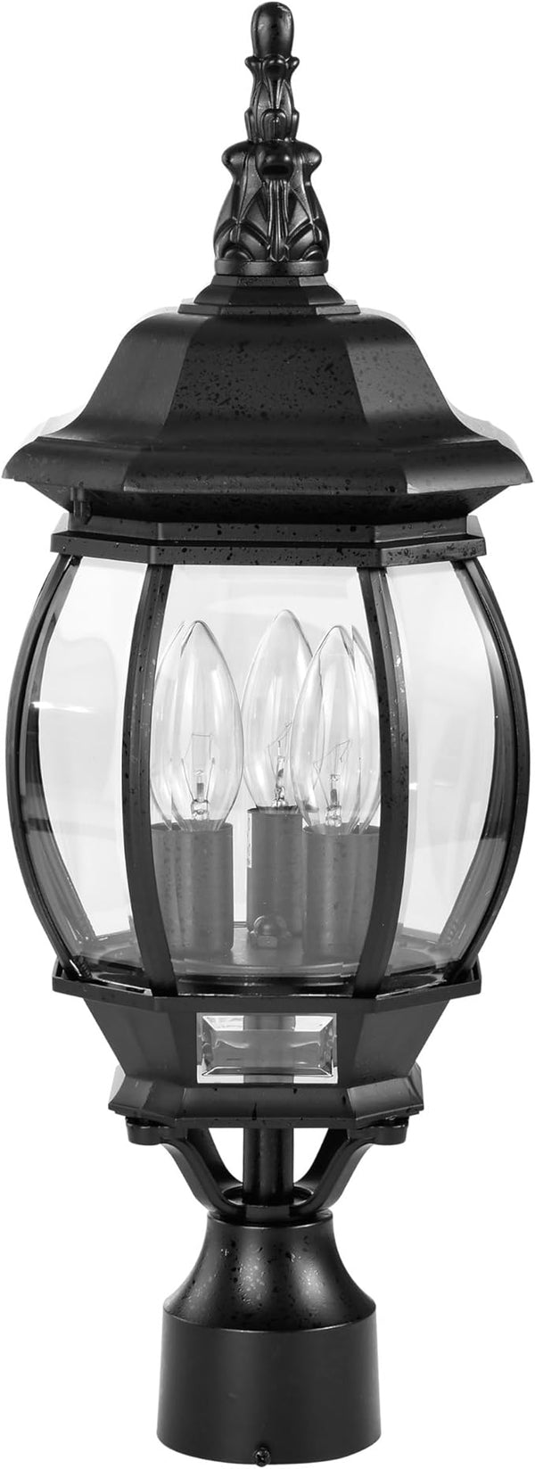 Nuvo 3 Light - 21 in. Post Lantern - Clear Beveled Glass - Outdoor Path Light | Lumora