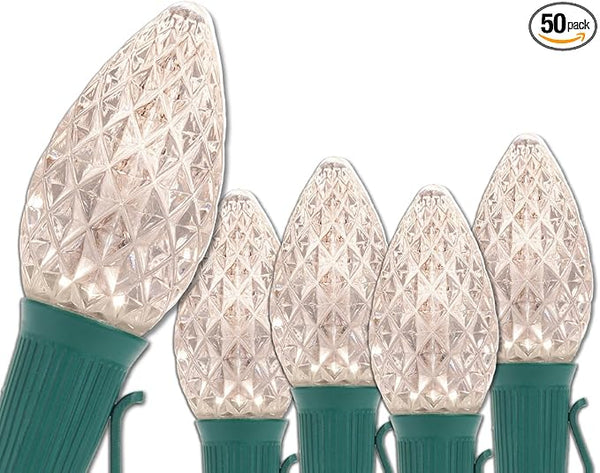 Wintergreen Lighting Set of 50 C7 Opticore Warm White Outdoor Christmas Lights - Commercial LED Christmas Lights | Lumora