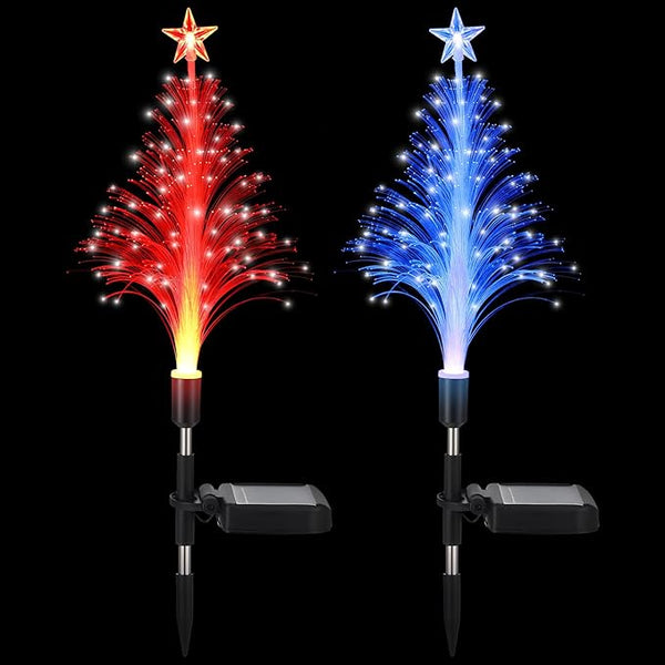 Baquler 2 Pcs Solar Christmas Tree Garden Stake Lights Outdoor Christmas Tree Lighted Yard Decorations Multicolor | Lumora