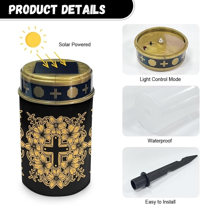 Solar Garden Stake Lights Bright Solar Cemetery Grave Decorations Waterproof Solar Lights for Outside, Driveway | Lumora