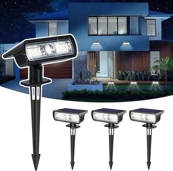 Toodour Solar Spot Light Outdoor, 4 Pack Solar Lights Outdoor with 2 Modes, Waterproof Solar Powered Flood Lights | Lumora