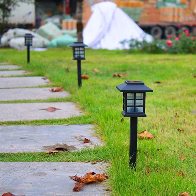 Homoyoyo 5pcs Solar Led Ground Lamp Outdoor Solar Lights for Pathway Garden Walkway Driveway Warm Light