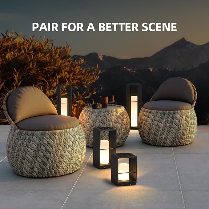 Outdoor Lights for Patio, IP65 Solar Lanterns Outdoor Waterproof, Dusk to Dawn Floor Lamp with 3000K LED, Solar Powered Landscape Lighting for Garden, Yard, Deck, Backyard, Porch and Path