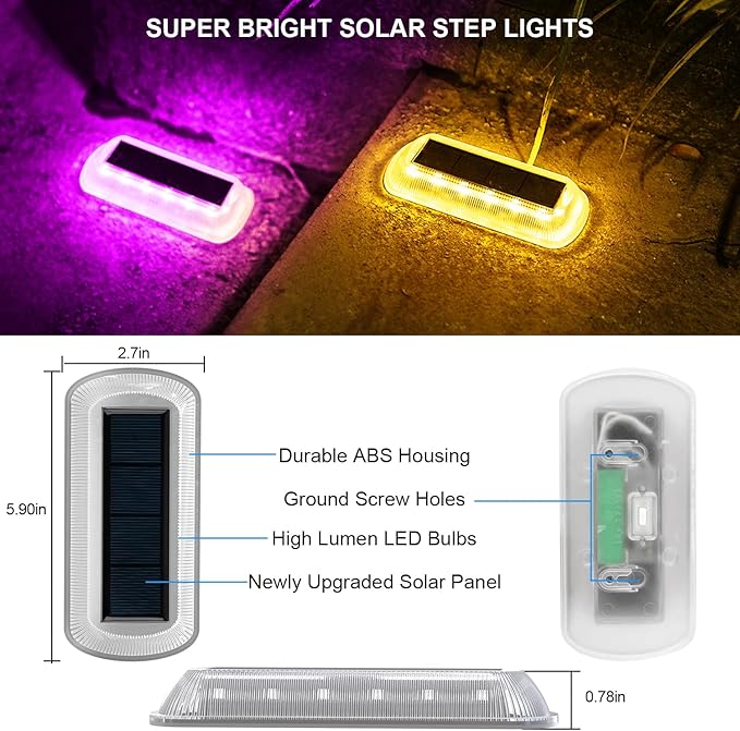 T-SUN Solar Deck Lights Outdoor Waterproof, Deck Lights Solar Powered, Driveway Marker Light for Fence Front Door | Lumora